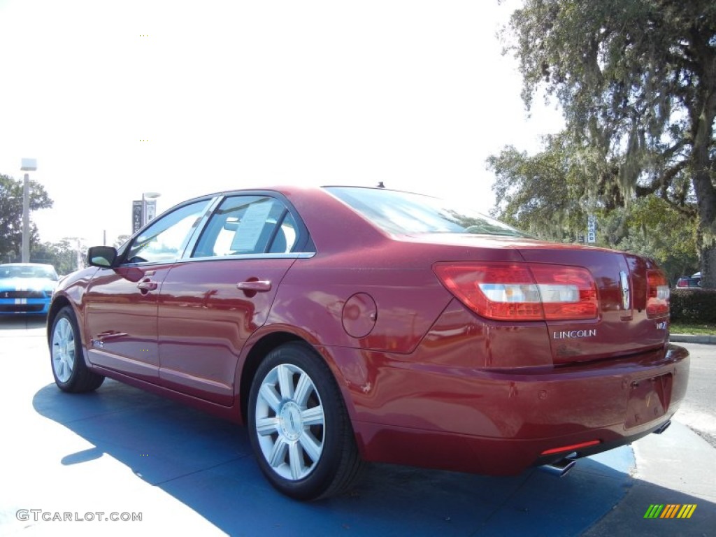 2008 MKZ Sedan - Vivid Red Metallic / Light Stone photo #3