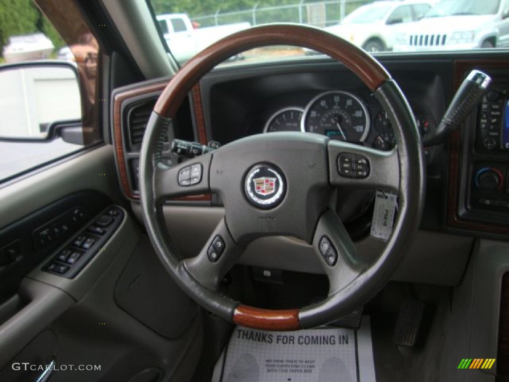 2004 Cadillac Escalade EXT AWD Pewter Gray Steering Wheel Photo #54580319