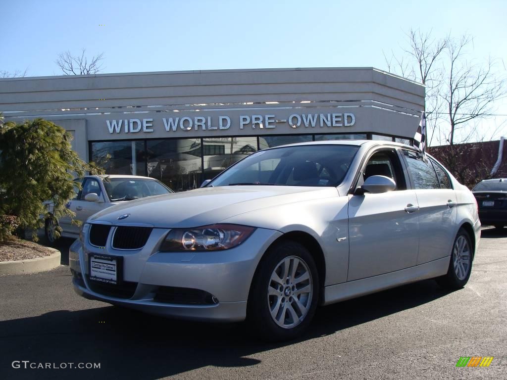 2007 3 Series 328xi Sedan - Titanium Silver Metallic / Black photo #1