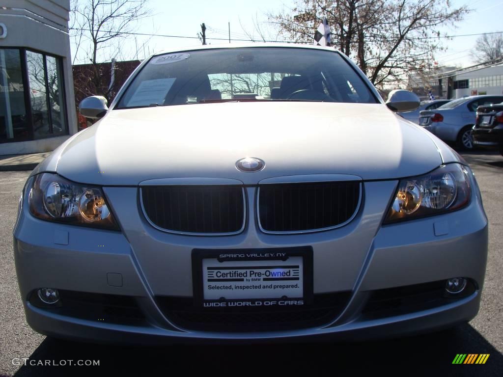 2007 3 Series 328xi Sedan - Titanium Silver Metallic / Black photo #2