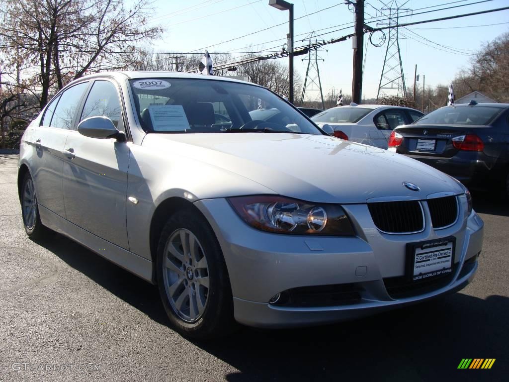 2007 3 Series 328xi Sedan - Titanium Silver Metallic / Black photo #3