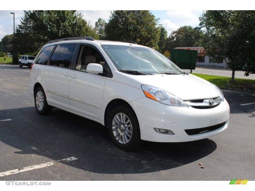 2007 Sienna XLE Limited AWD - Arctic Frost Pearl White / Taupe photo #6
