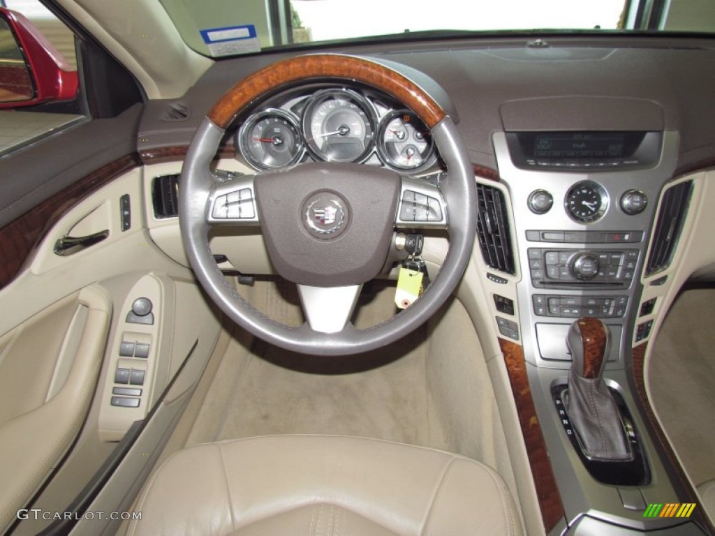 2008 Cadillac CTS Sedan Cashmere/Cocoa Steering Wheel Photo #54586418