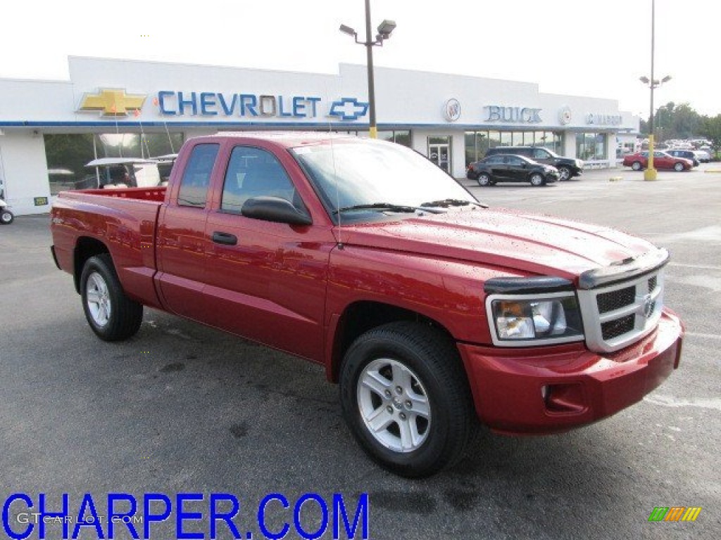 2010 Dakota Big Horn Extended Cab 4x4 - Inferno Red Crystal Pearl / Dark Slate Gray/Medium Slate Gray photo #1