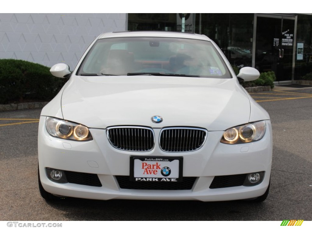 2008 3 Series 328xi Coupe - Alpine White / Coral Red/Black photo #2