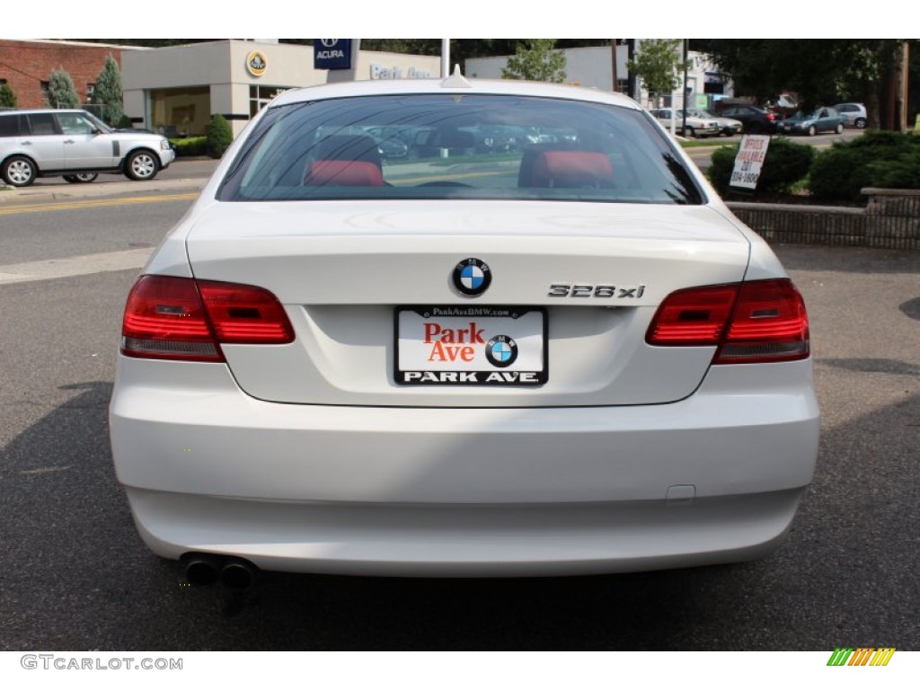 2008 3 Series 328xi Coupe - Alpine White / Coral Red/Black photo #6