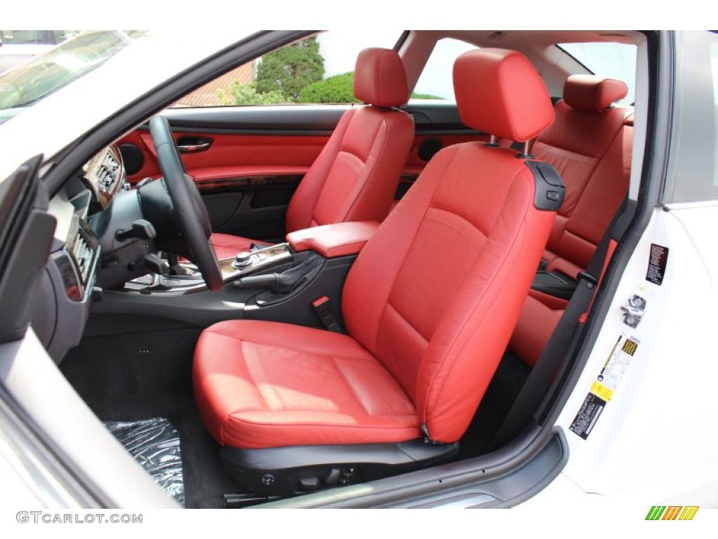 2008 3 Series 328xi Coupe - Alpine White / Coral Red/Black photo #12
