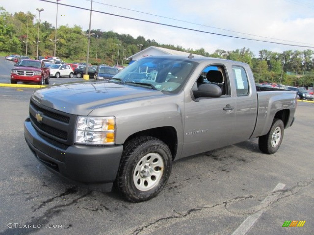 2008 Silverado 1500 Work Truck Extended Cab 4x4 - Graystone Metallic / Dark Titanium photo #4