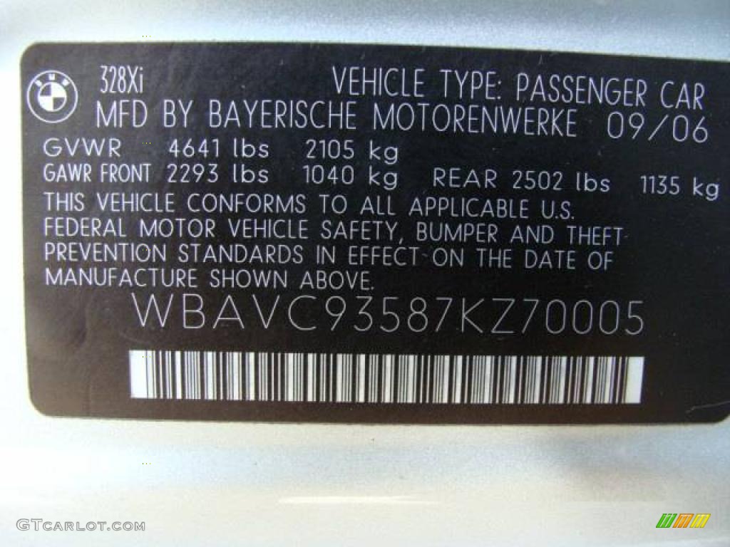 2007 3 Series 328xi Sedan - Titanium Silver Metallic / Black photo #26