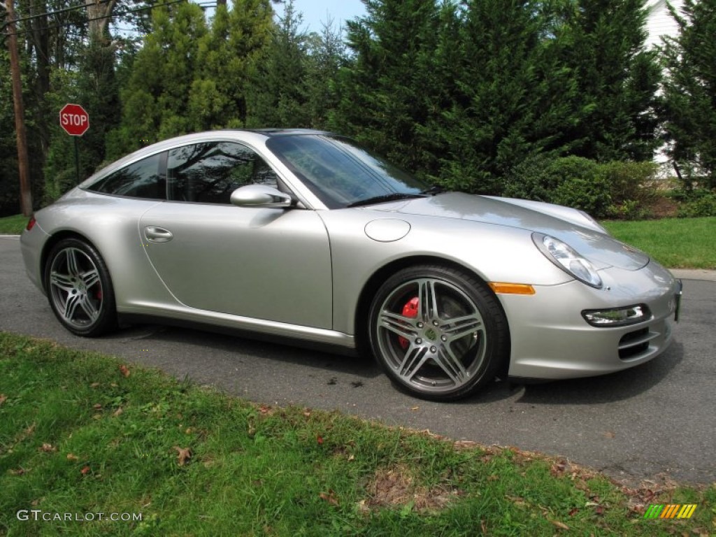 2008 911 Targa 4S - Arctic Silver Metallic / Black photo #8