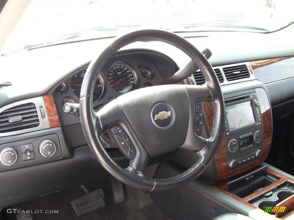2007 Chevrolet Suburban 1500 LTZ 4x4 Ebony Steering Wheel Photo #54590132