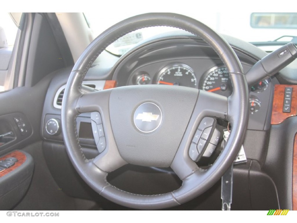2008 Chevrolet Avalanche LTZ Ebony Steering Wheel Photo #54593945