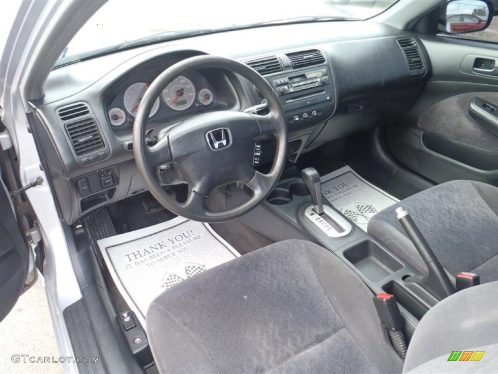 2001 Civic LX Coupe - Satin Silver Metallic / Black photo #5