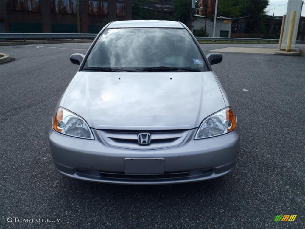 2001 Civic LX Coupe - Satin Silver Metallic / Black photo #10