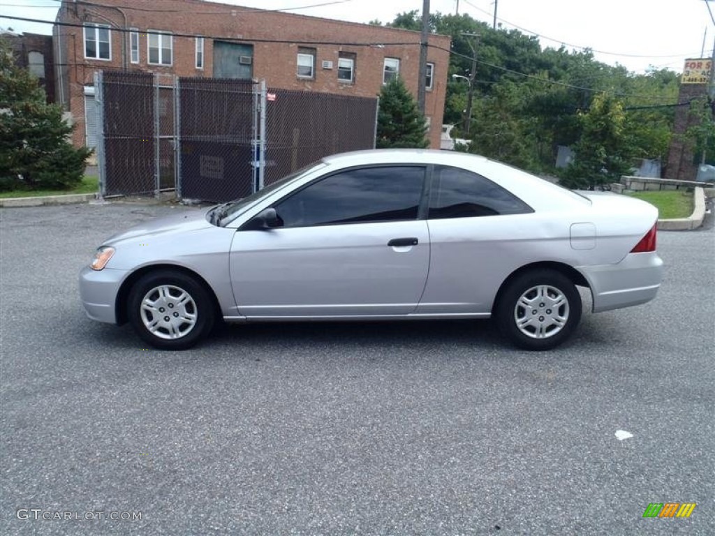 2001 Civic LX Coupe - Satin Silver Metallic / Black photo #11