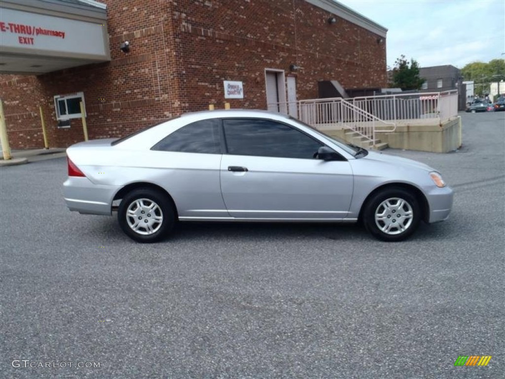 2001 Civic LX Coupe - Satin Silver Metallic / Black photo #13