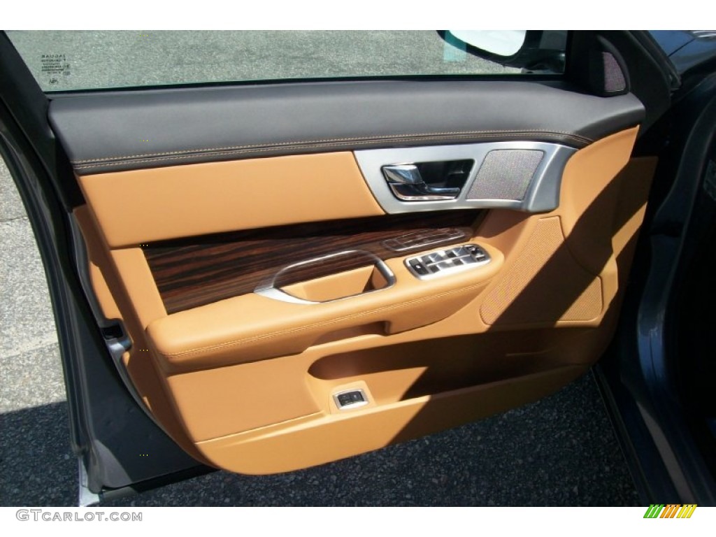 2012 Jaguar XF Portfolio London Tan/Warm Charcoal Door Panel Photo #54598462