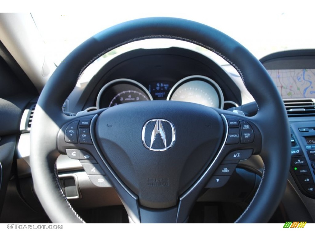 2012 Acura TL 3.7 SH-AWD Technology Taupe Steering Wheel Photo #54601310