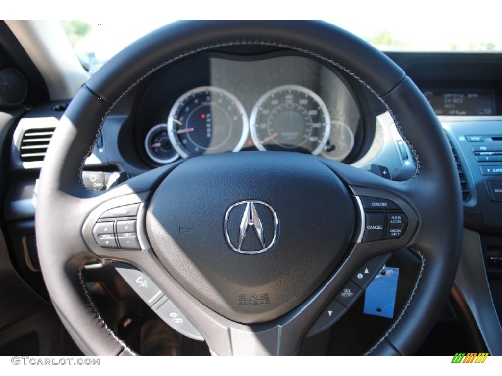 2011 Acura TSX Sedan Ebony Steering Wheel Photo #54601831