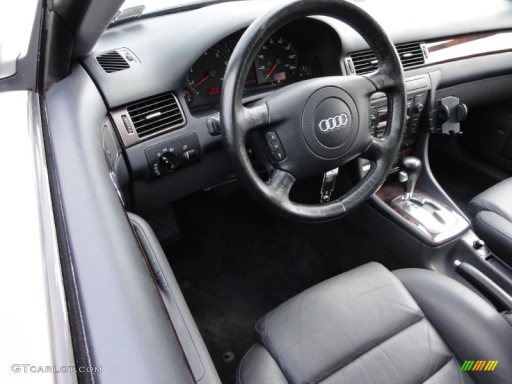 2001 Audi A6 4.2 quattro Sedan Tungsten Grey Steering Wheel Photo #54602651