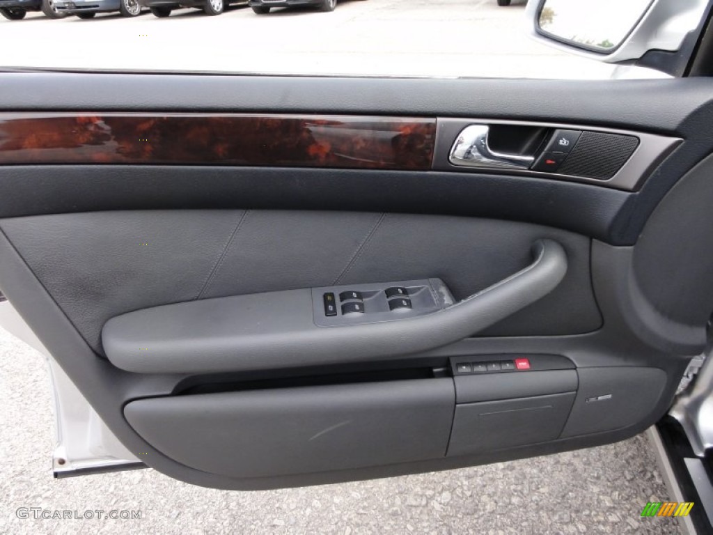 2001 Audi A6 4.2 quattro Sedan Tungsten Grey Door Panel Photo #54602669