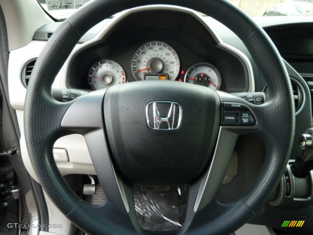 2012 Honda Pilot LX 4WD Gray Steering Wheel Photo #54604348