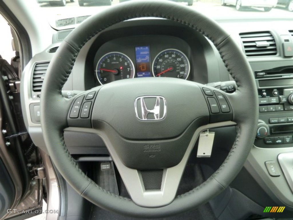 2011 Honda CR-V EX-L 4WD Black Steering Wheel Photo #54605216