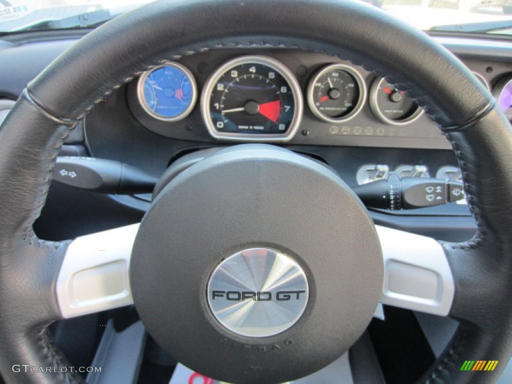 2006 Ford GT Standard GT Model Ebony Black Steering Wheel Photo #54608508