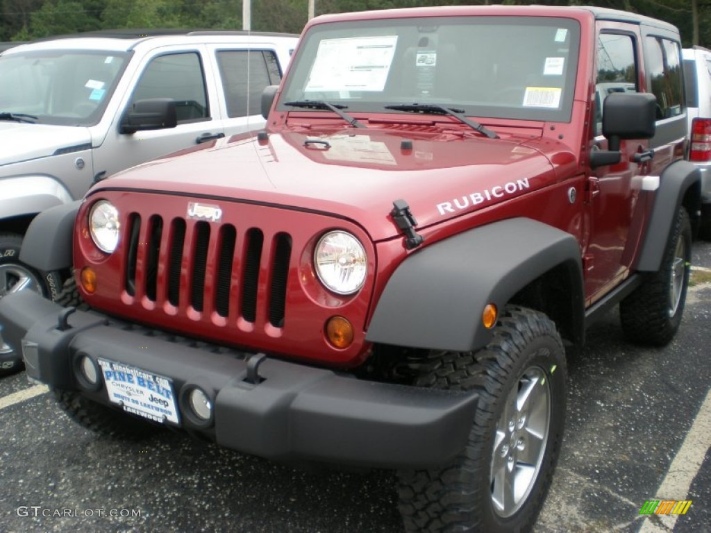 2012 Wrangler Rubicon 4X4 - Deep Cherry Red Crystal Pearl / Black photo #1