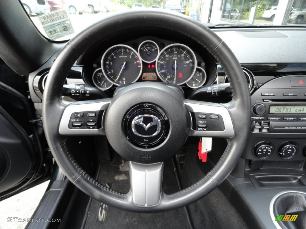 2007 Mazda MX-5 Miata Sport Roadster Black Steering Wheel Photo #54610947