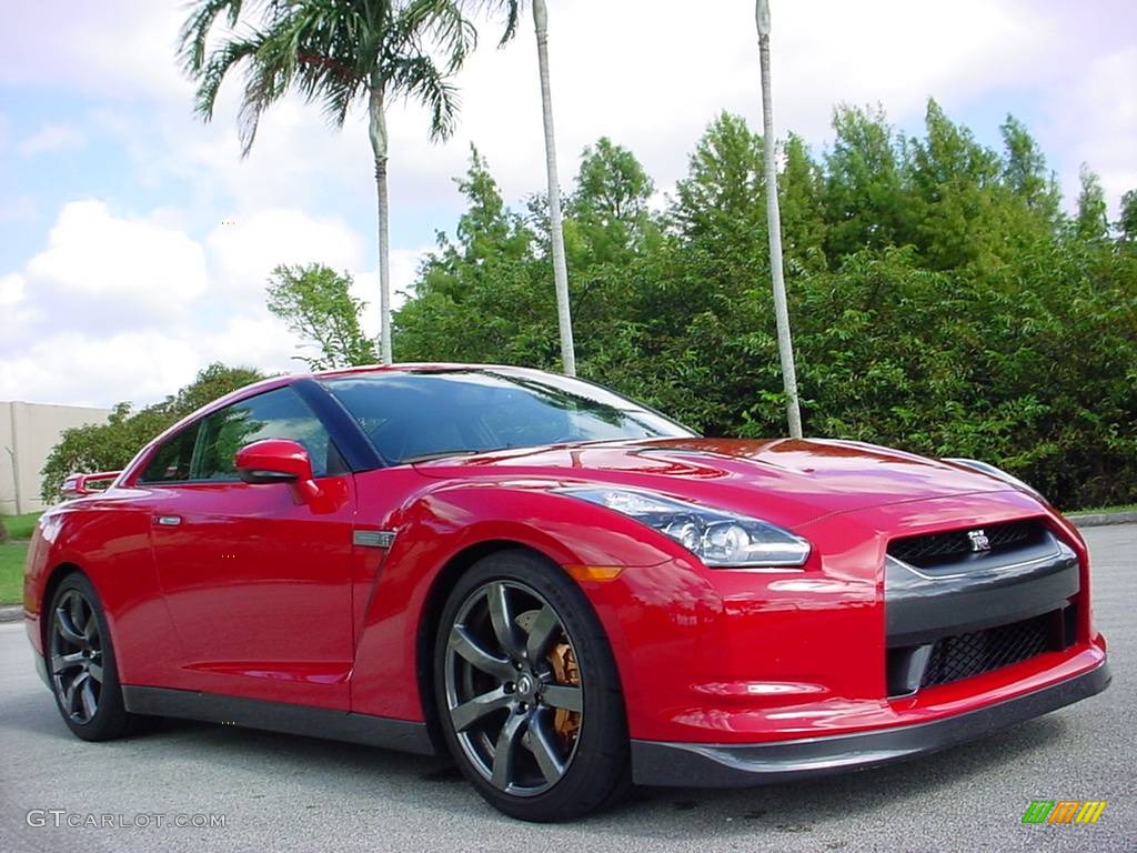 Solid Red Nissan GT-R