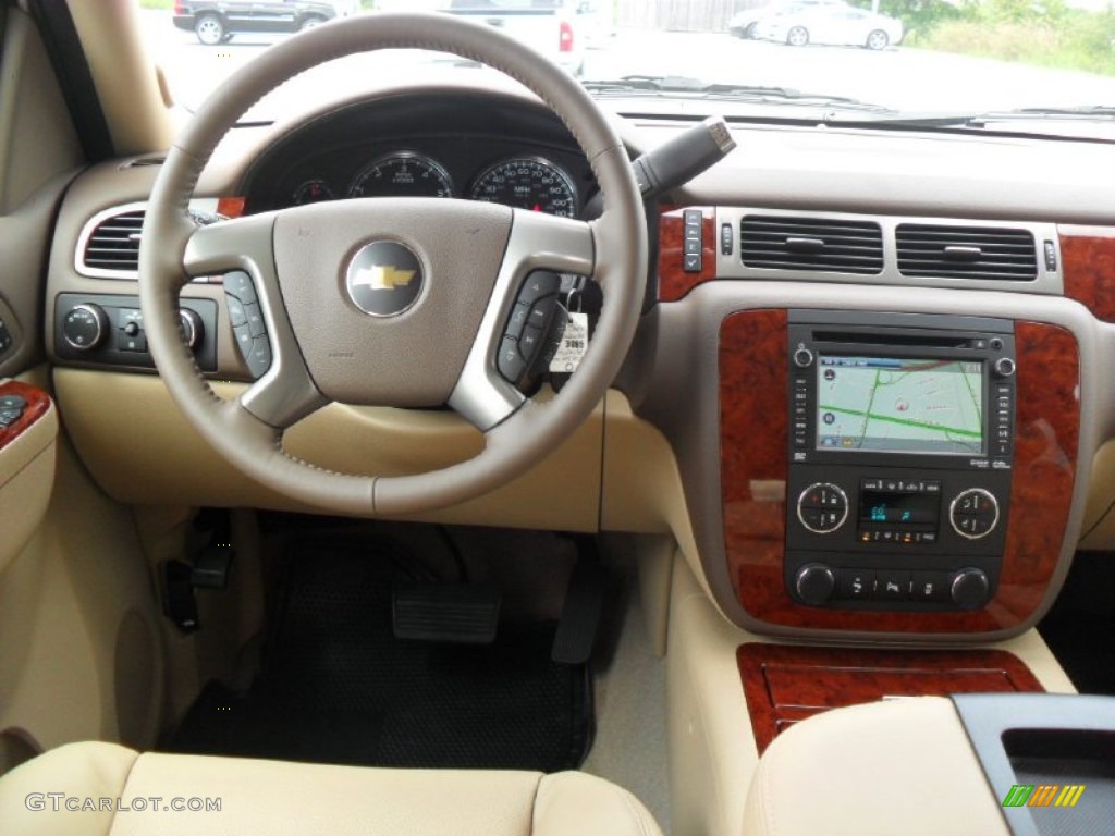 2012 Chevrolet Suburban LTZ 4x4 Light Cashmere/Dark Cashmere Dashboard Photo #54613147