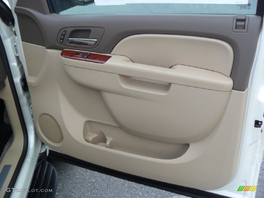 2012 Chevrolet Suburban LTZ 4x4 Light Cashmere/Dark Cashmere Door Panel Photo #54613206
