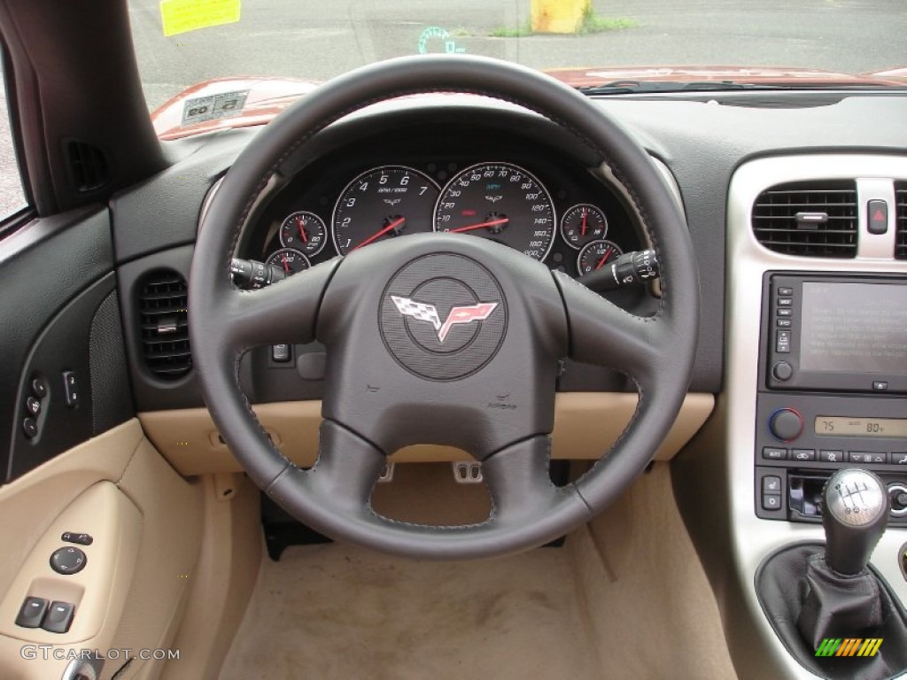 2005 Chevrolet Corvette Convertible Cashmere Steering Wheel Photo #54613446