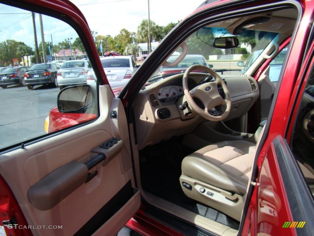 2004 Explorer Sport Trac XLT - Red Fire Metallic / Medium Pebble/Dark Pebble photo #9