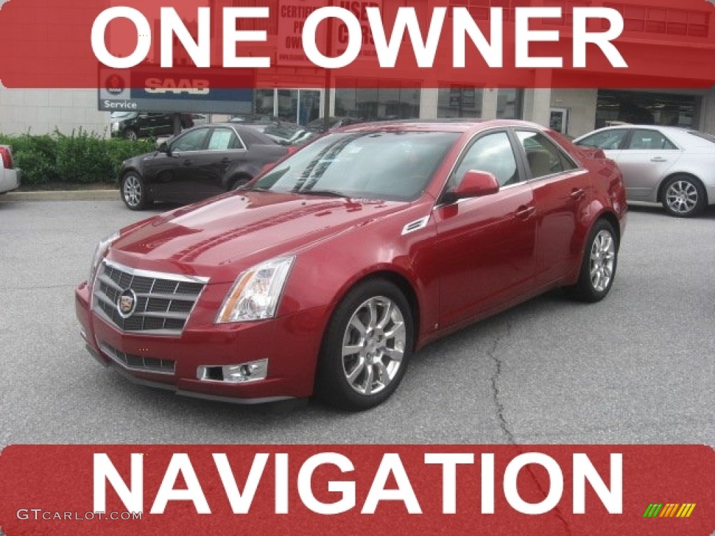 2009 CTS 4 AWD Sedan - Crystal Red / Light Titanium/Ebony photo #1