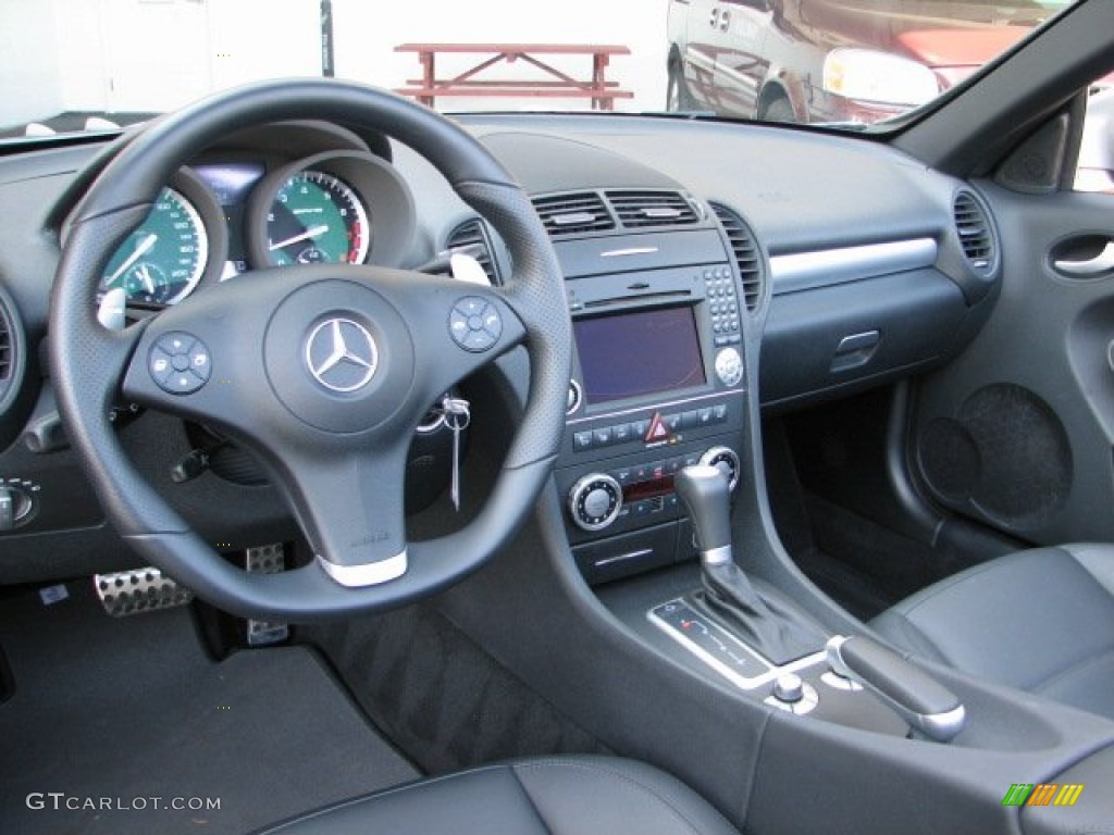 Black Interior 2010 Mercedes-Benz SLK 55 AMG Roadster Photo #54615711