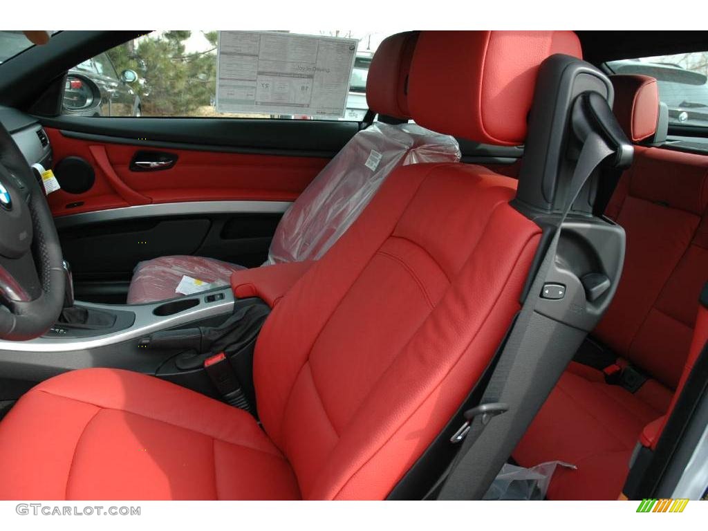 2009 3 Series 328i Convertible - Titanium Silver Metallic / Coral Red/Black Dakota Leather photo #11