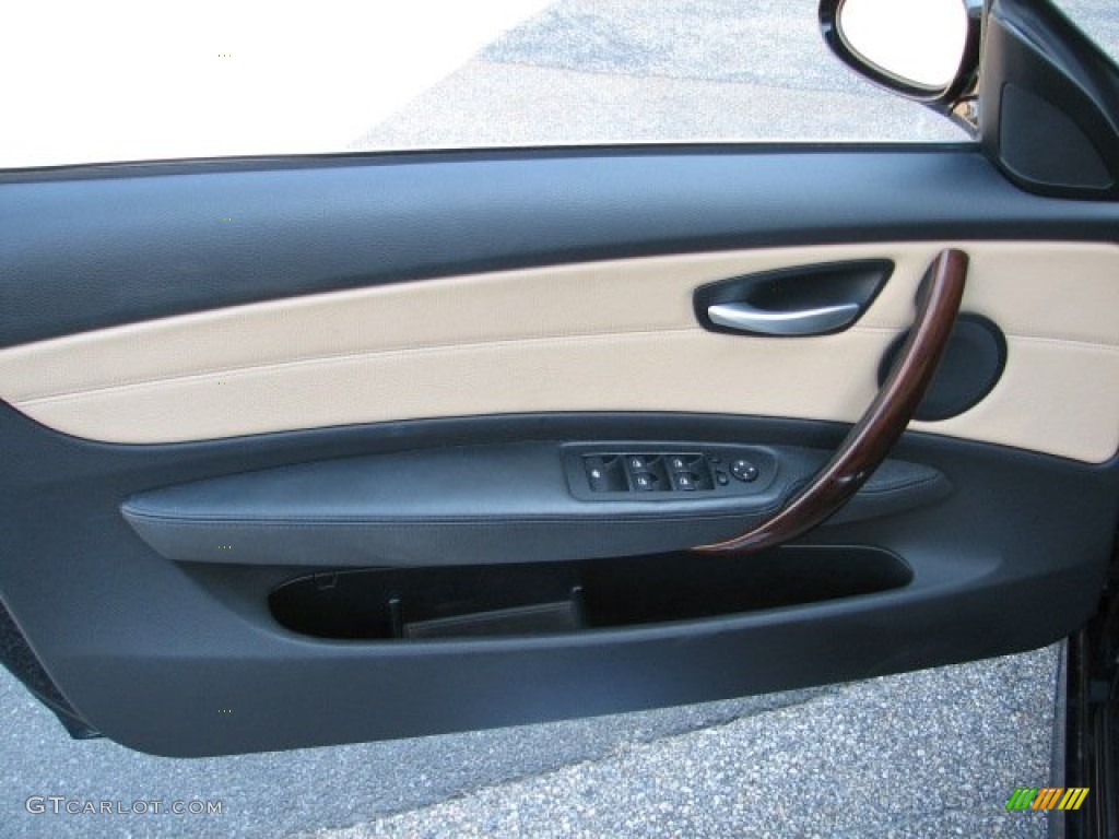 2008 BMW 1 Series 128i Convertible Savanna Beige Door Panel Photo #54615999