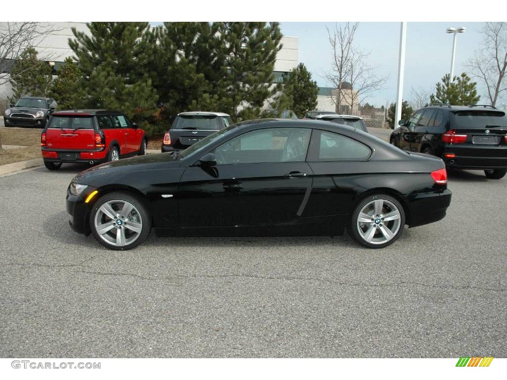 2009 3 Series 335i Coupe - Jet Black / Black Dakota Leather photo #2