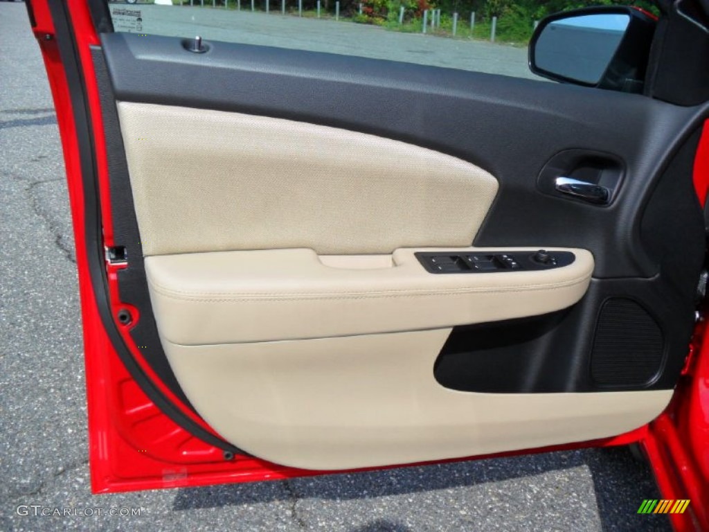 2012 Dodge Avenger SXT Black/Light Frost Beige Door Panel Photo #54619941