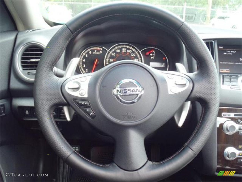 2012 Nissan Maxima 3.5 SV Sport Charcoal Steering Wheel Photo #54621624