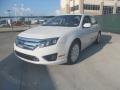 2012 White Suede Ford Fusion Hybrid  photo #7