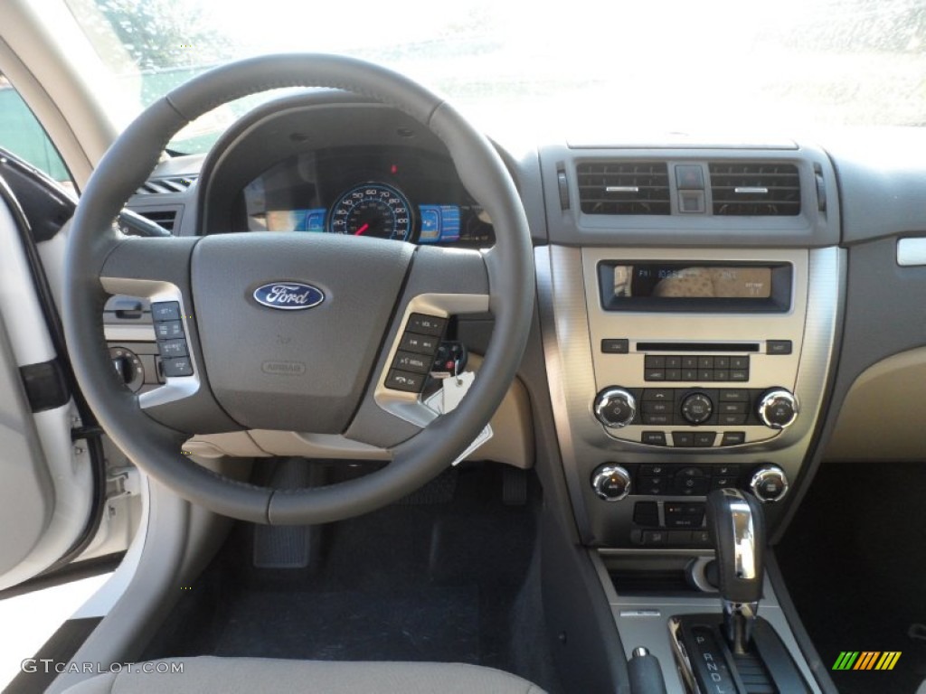 2012 Ford Fusion Hybrid Medium Light Stone Dashboard Photo #54622008
