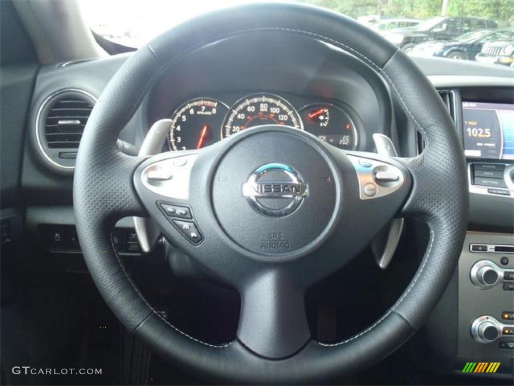 2012 Nissan Maxima 3.5 SV Sport Charcoal Steering Wheel Photo #54622332