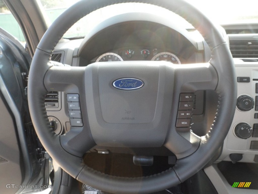 2012 Ford Escape XLT V6 Charcoal Black Steering Wheel Photo #54622408