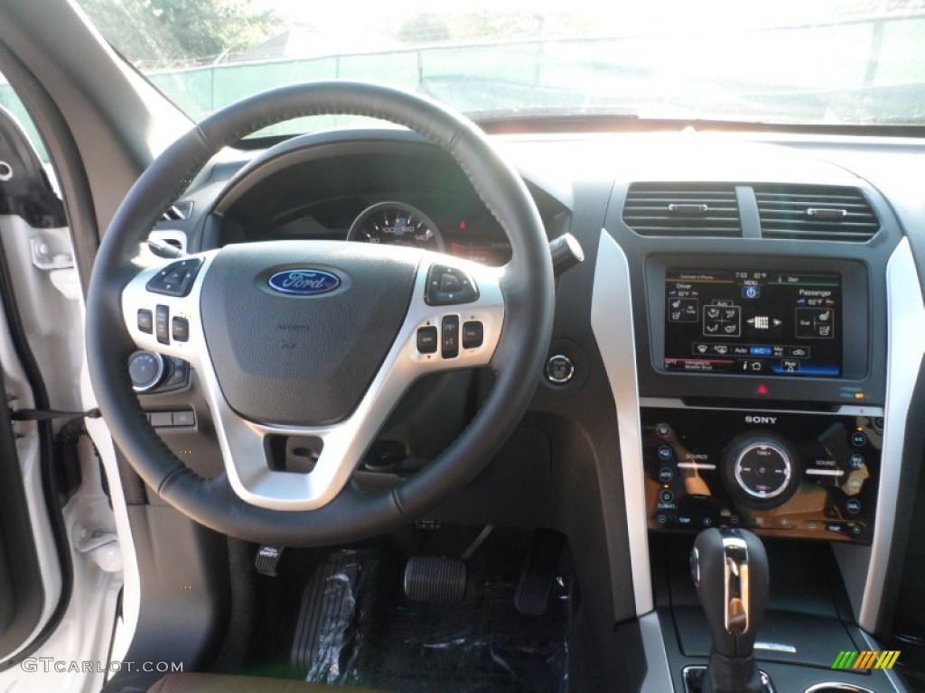 2012 Ford Explorer Limited Charcoal Black/Pecan Dashboard Photo #54622707