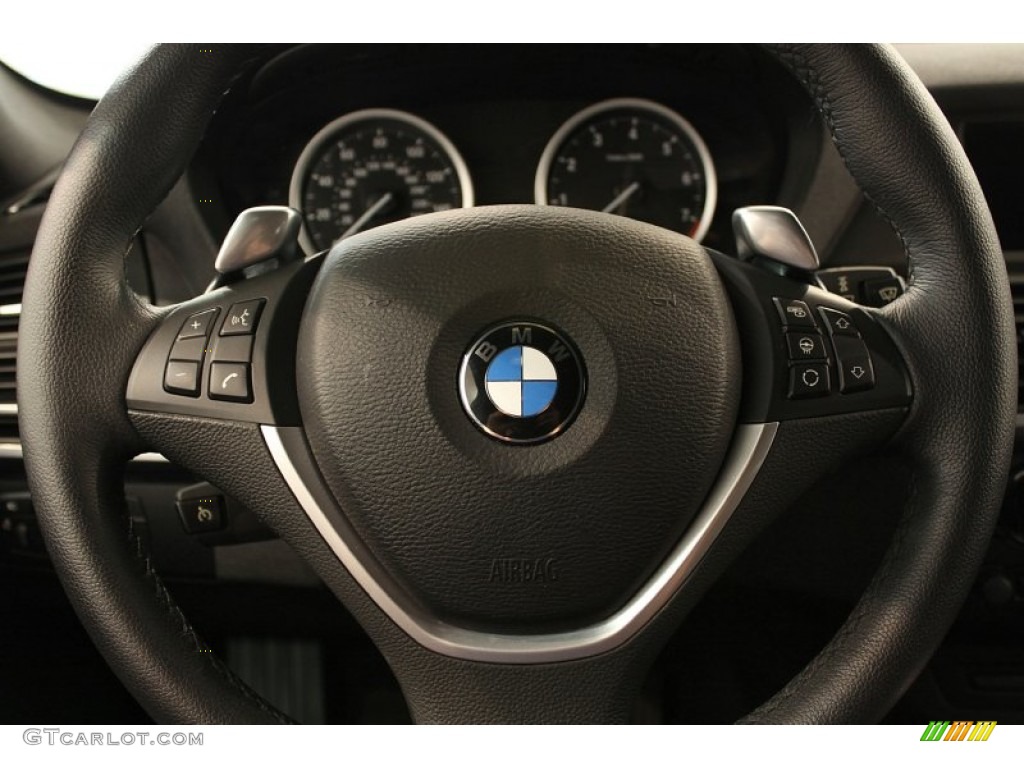 2011 BMW X6 xDrive35i Black Steering Wheel Photo #54623670