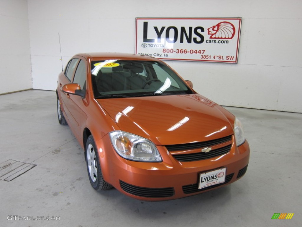 2007 Cobalt LT Sedan - Sunburst Orange Metallic / Gray photo #26