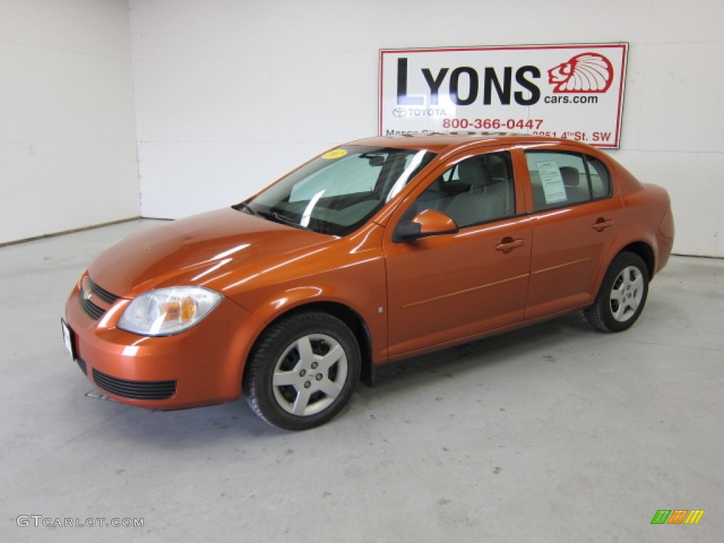 2007 Cobalt LT Sedan - Sunburst Orange Metallic / Gray photo #31